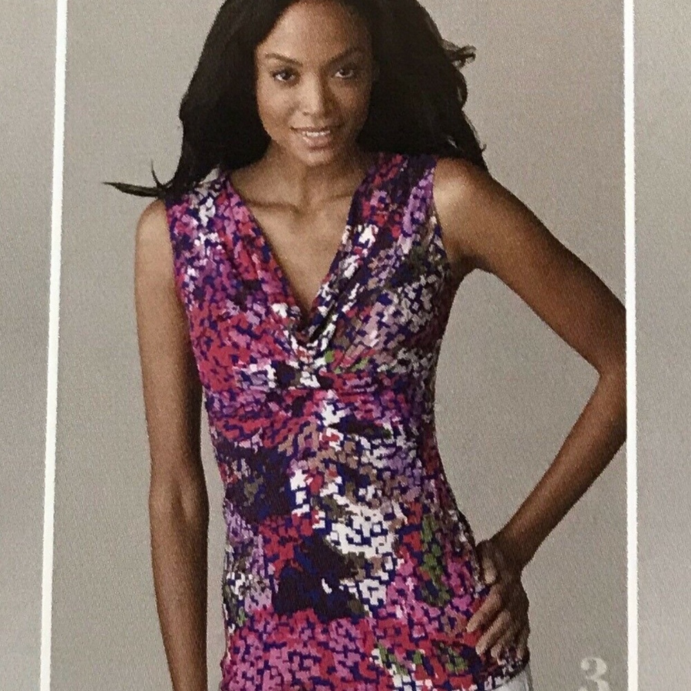 Cabi Mosaic Drape Sleeveless Tank
